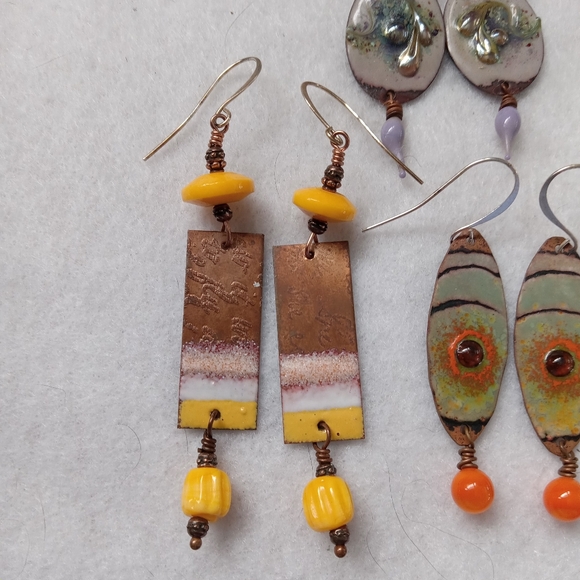 Enameled Copper Earrings - Picture 6 of 6